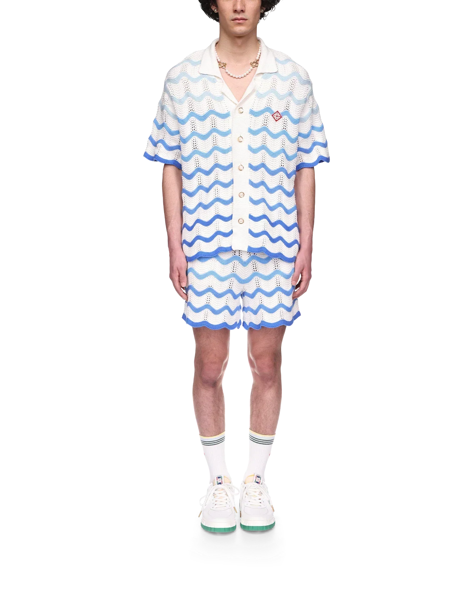 Wavy Gradient Crochet Shirt - casablanca (2)