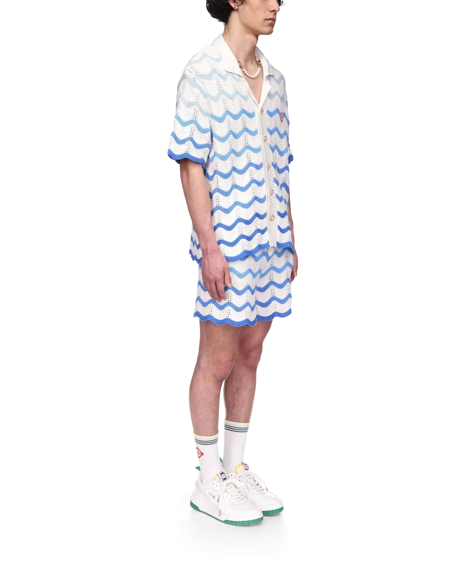 Wavy Gradient Crochet Shirt - casablanca (2)