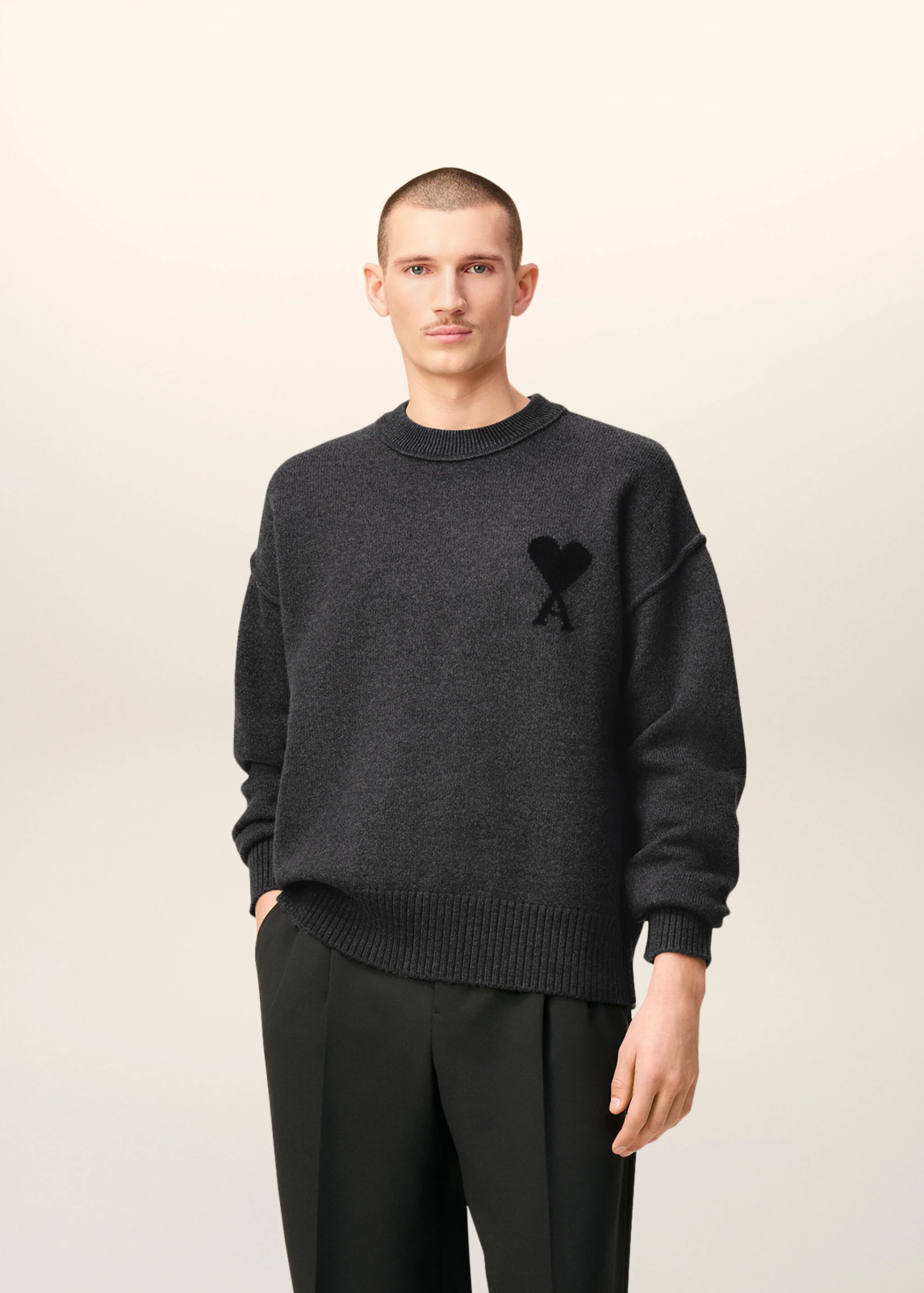 PULL GRIS COL ROND AMI