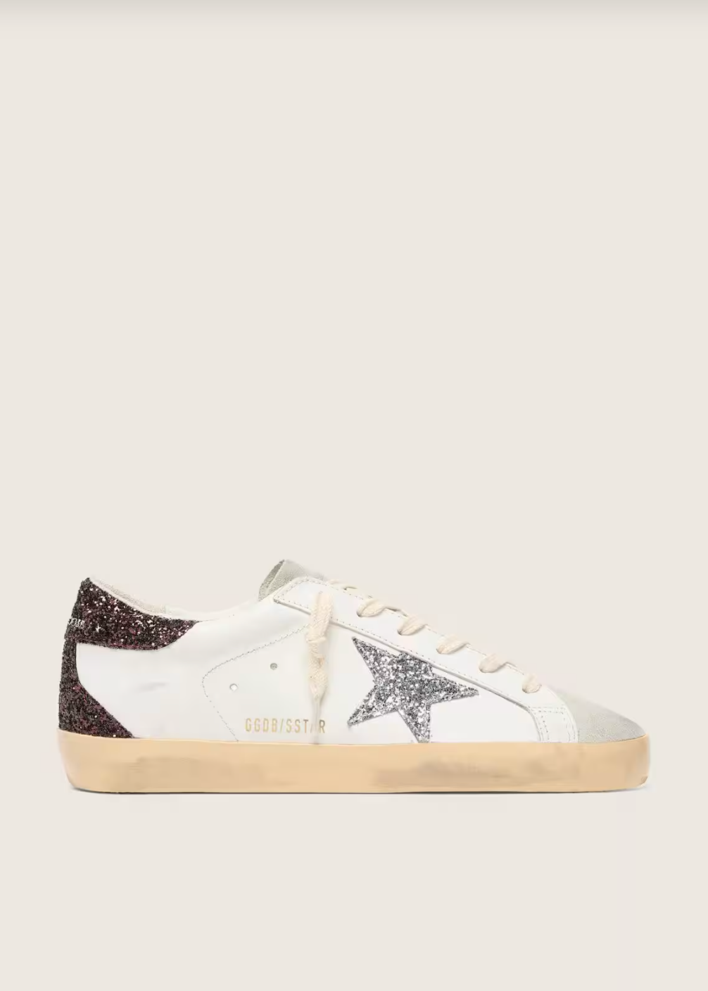 Superstar argentée et paillettes marron
