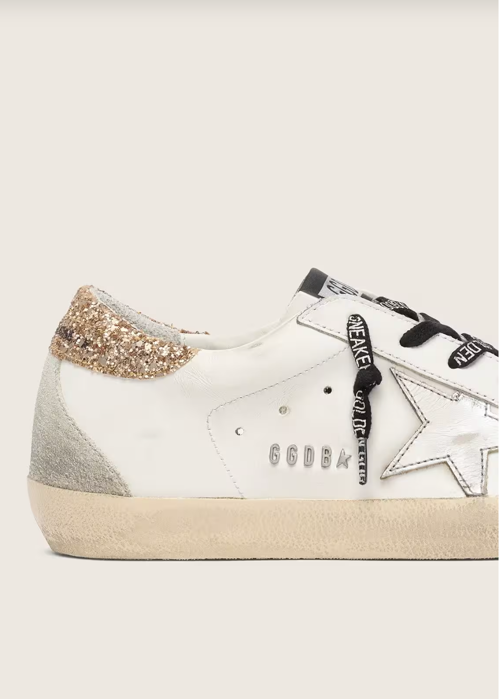 Super-Star cuir blanc avec paillettes