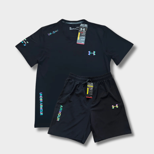 Short and T-shirt set Under Fluo Black