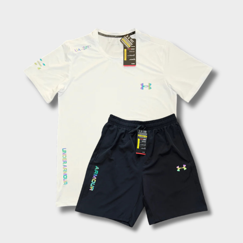 White Under Fluo shorts and t-shirt set