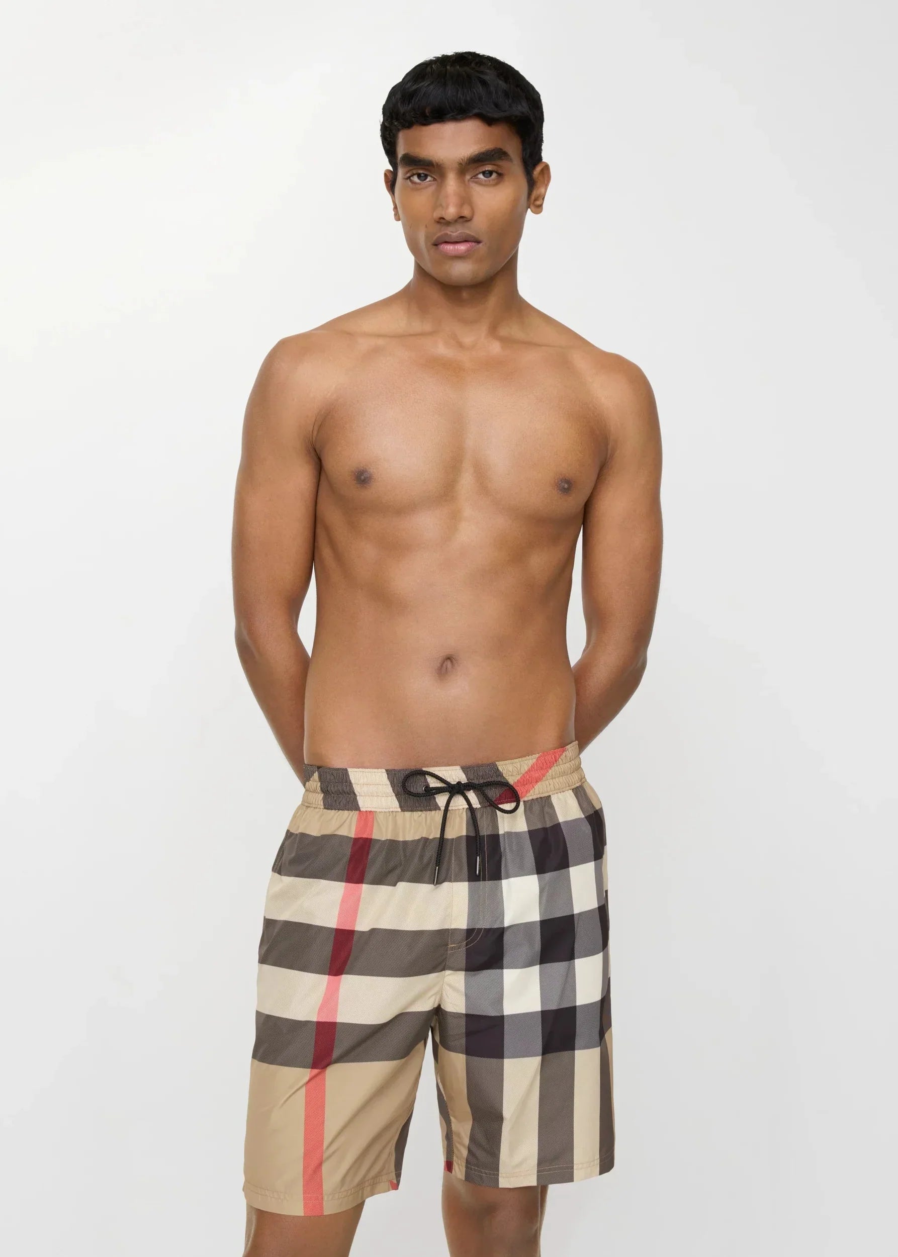 Short de bain beige