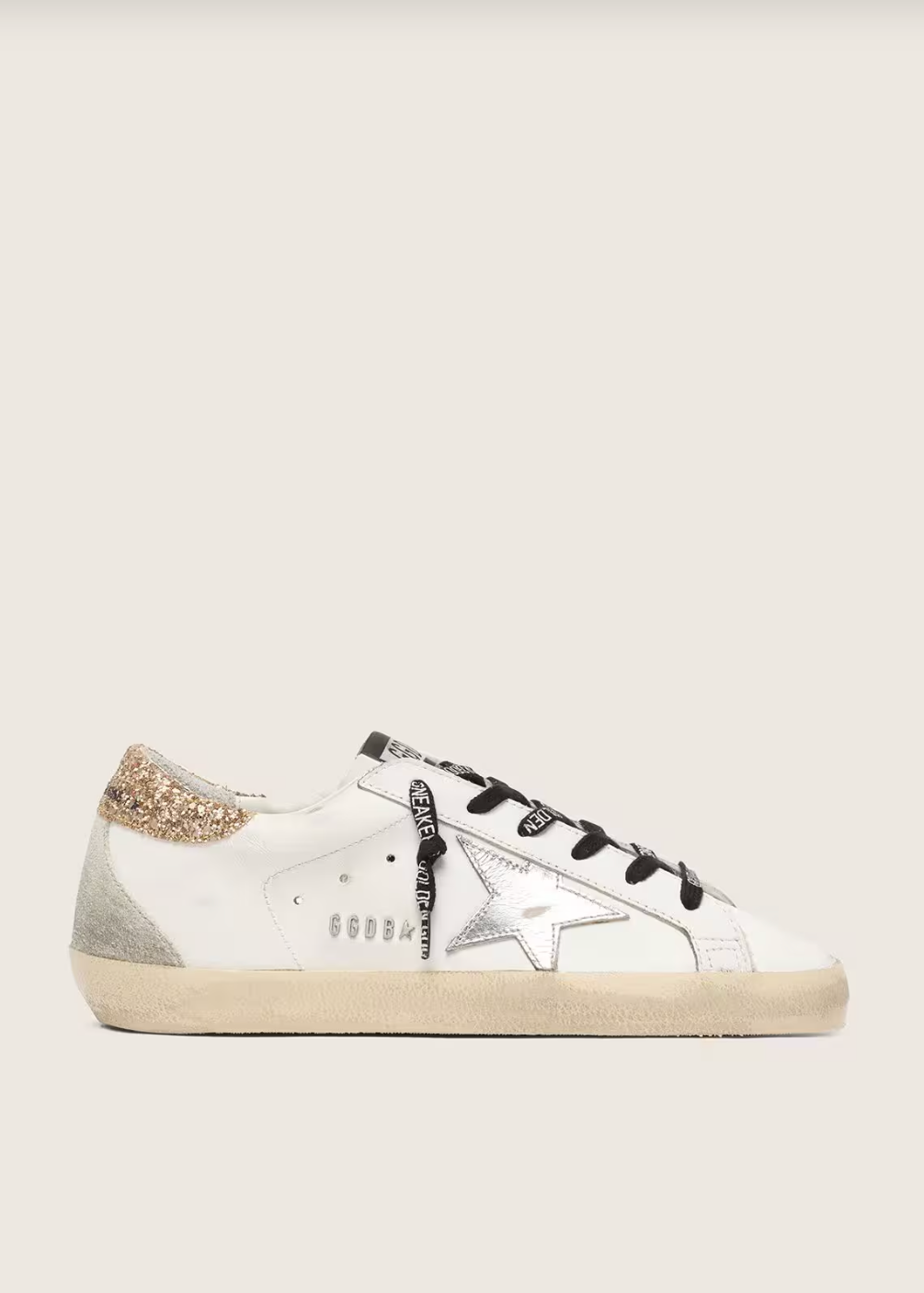 Super-Star cuir blanc avec paillettes