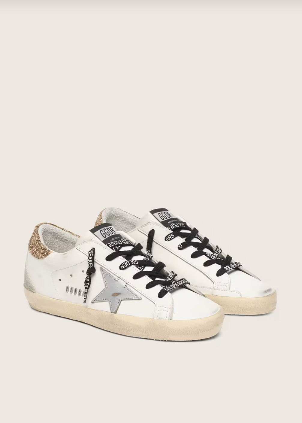 Super-Star cuir blanc avec paillettes